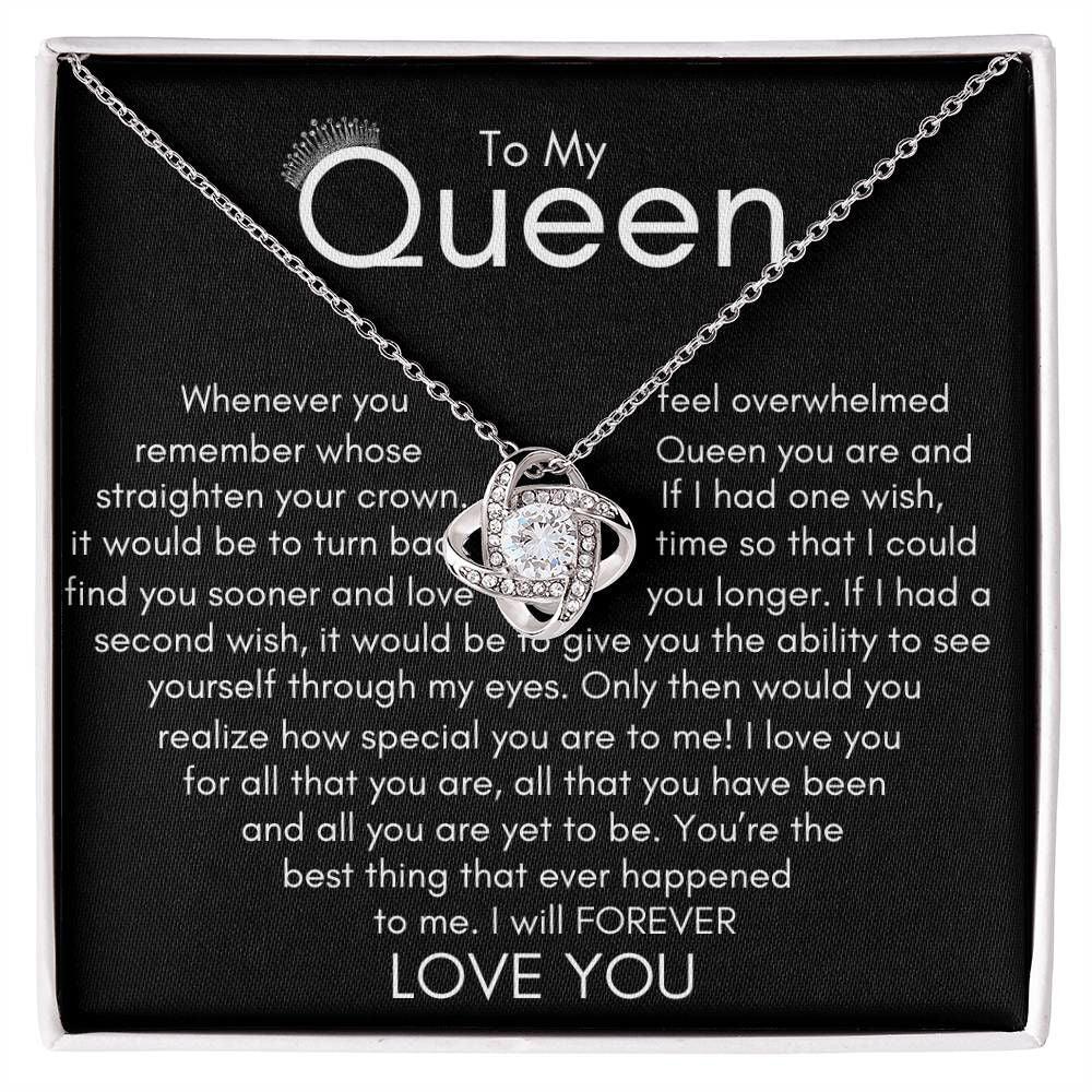My Queen Necklace - whenever you feel 14K White Gold Finish / Standard Box Jewelry Giftinum