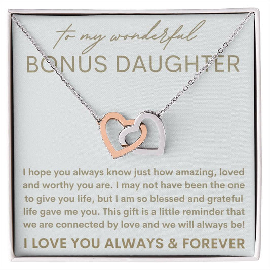 My Wonderful Bonus Daughter | Life gave me you 14k White Gold Finish / Standard Box Jewelry Giftinum