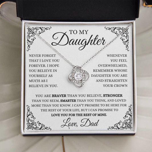 Never Forget - Daughter Necklace 14K White Gold Finish / Standard Box Jewelry Giftinum