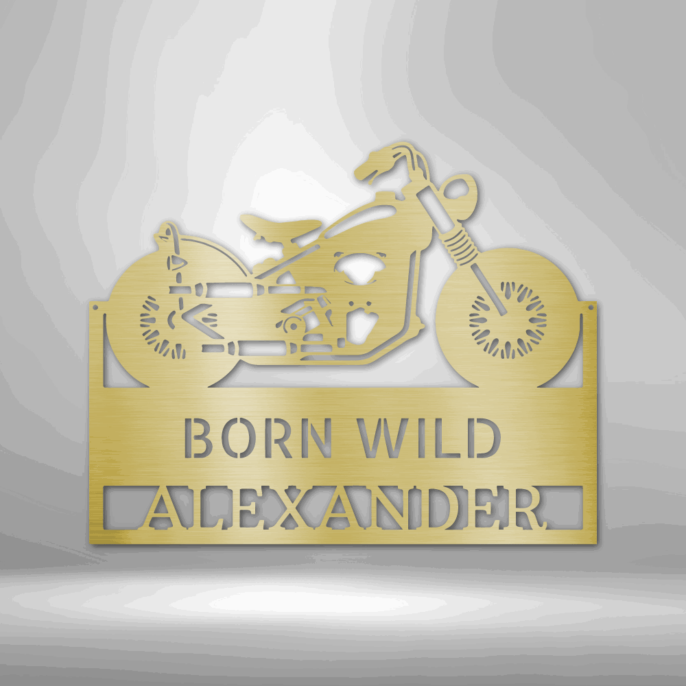 On Any Sunday Monogram - Steel Sign Gold / 12" Steel Sign Giftinum