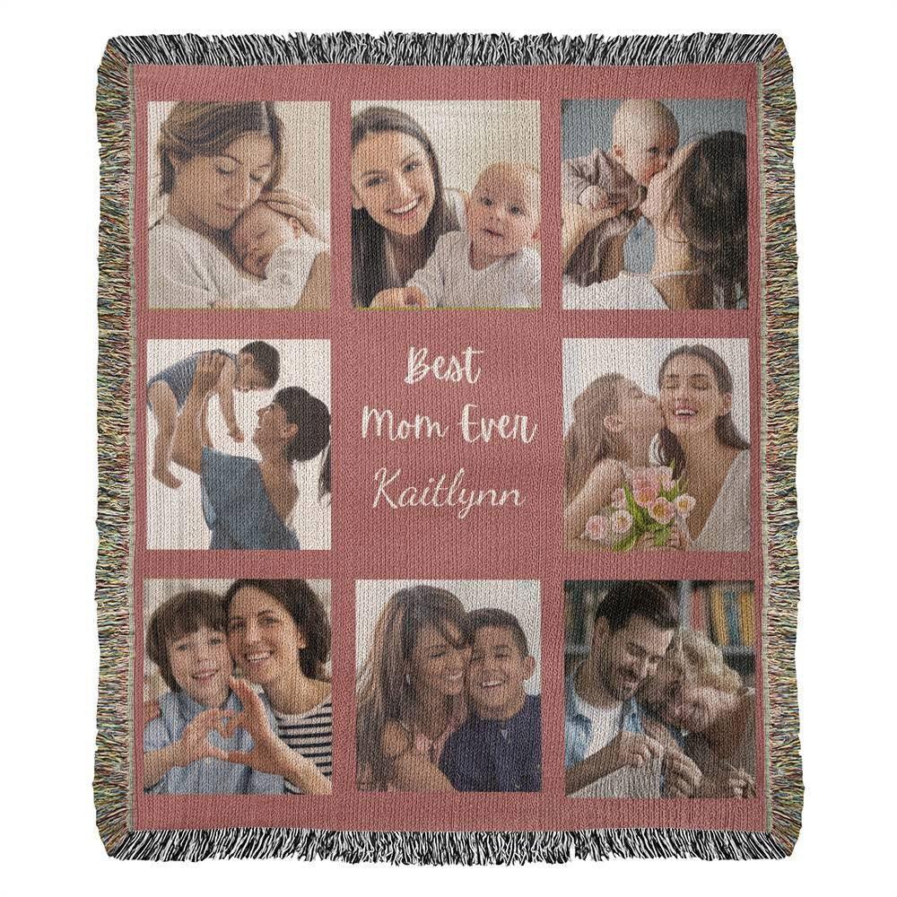 Personalized Best Mom Ever Heirloom Woven Blanket Default Title Giftinum