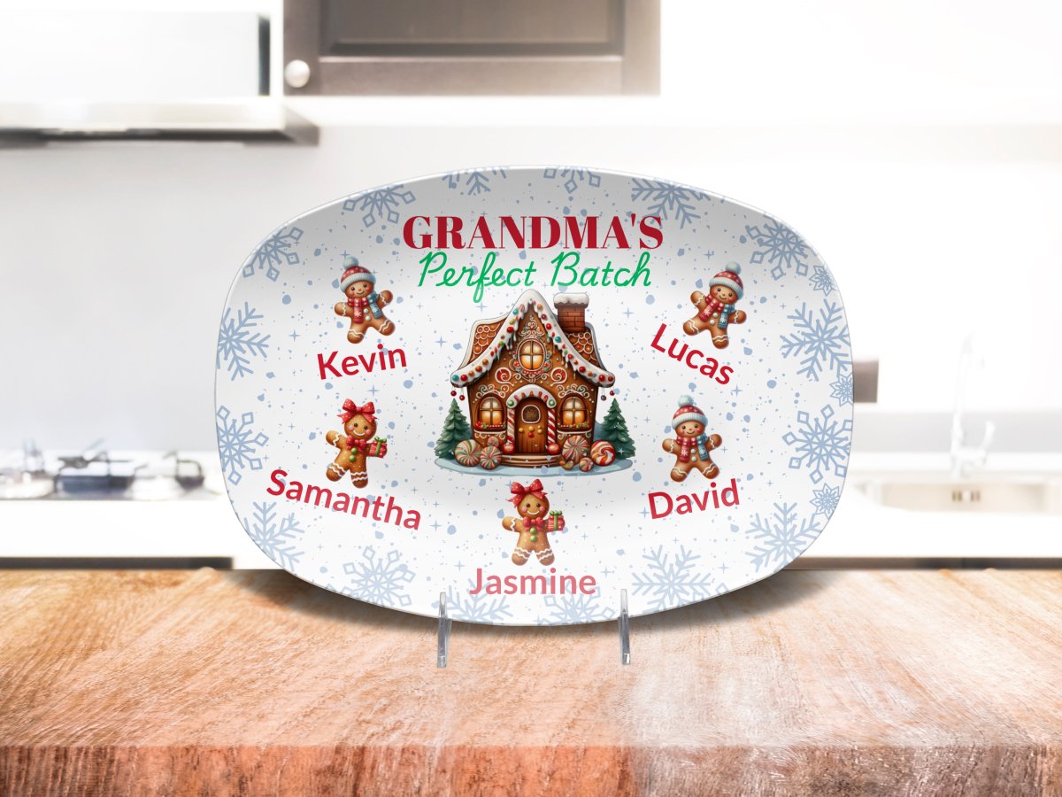 Personalized Christmas Platter for Grandma Platter / One Gingerbread Cub Platter Giftinum