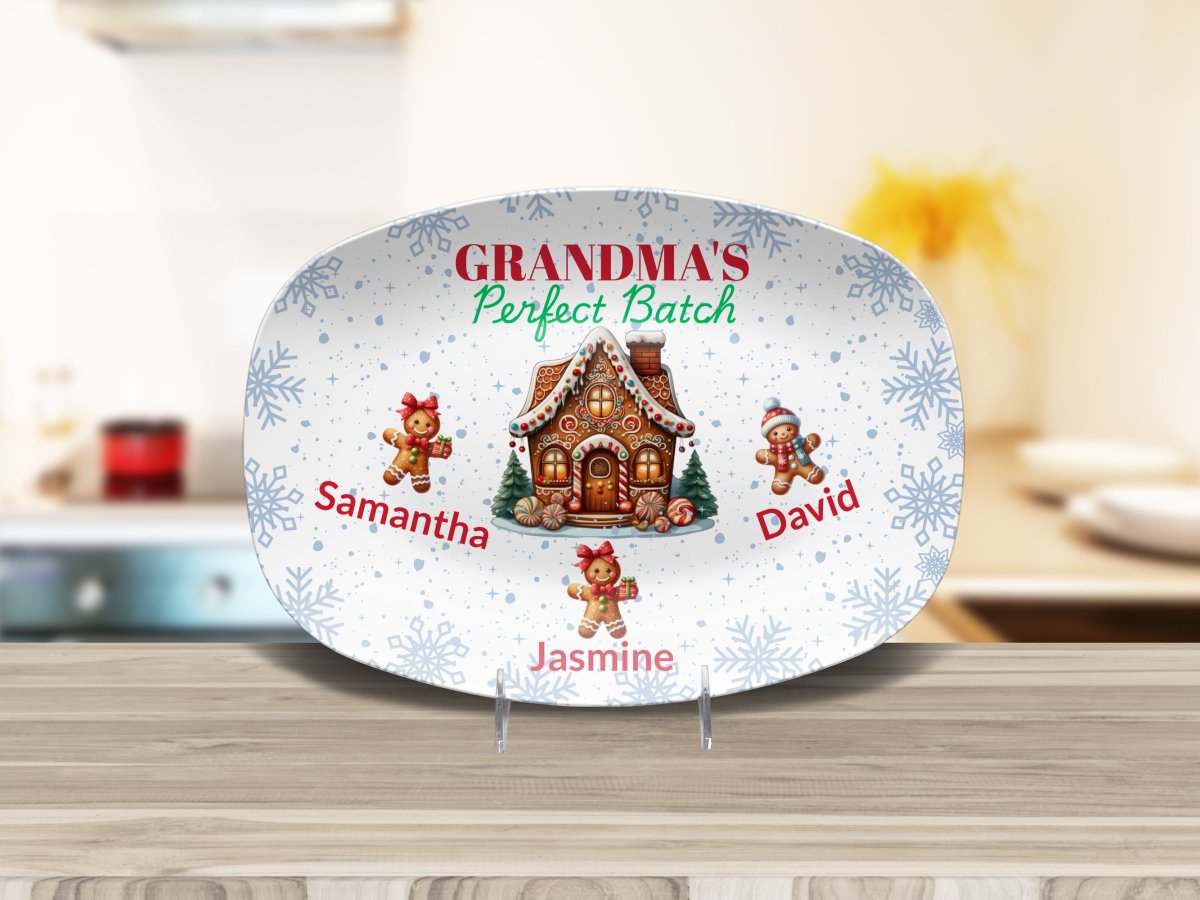 Personalized Christmas Platter for Grandma Platter / One Gingerbread Cub Platter Giftinum