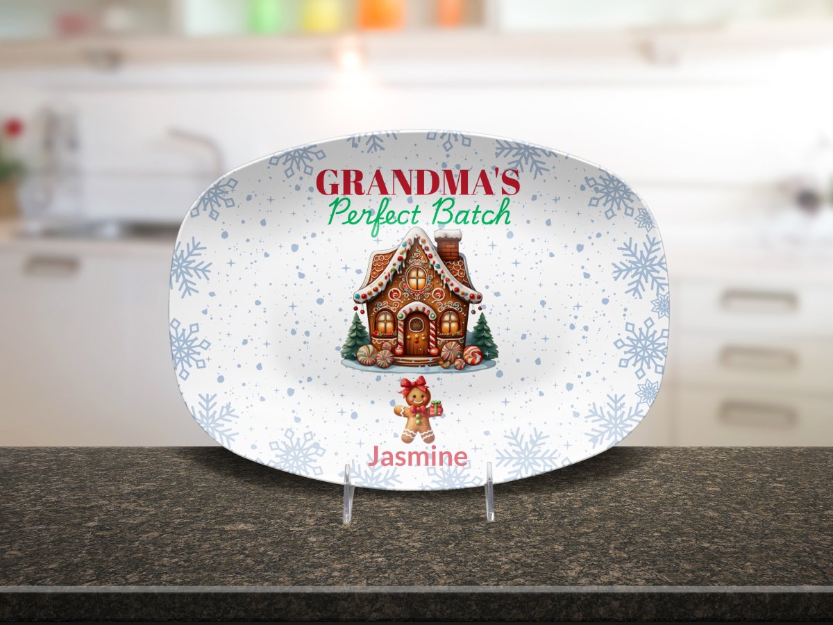 Personalized Christmas Platter for Grandma Platter / One Gingerbread Cub Platter Giftinum