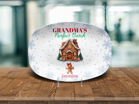 Personalized Christmas Platter for Grandma Platter / One Gingerbread Cub Platter Giftinum