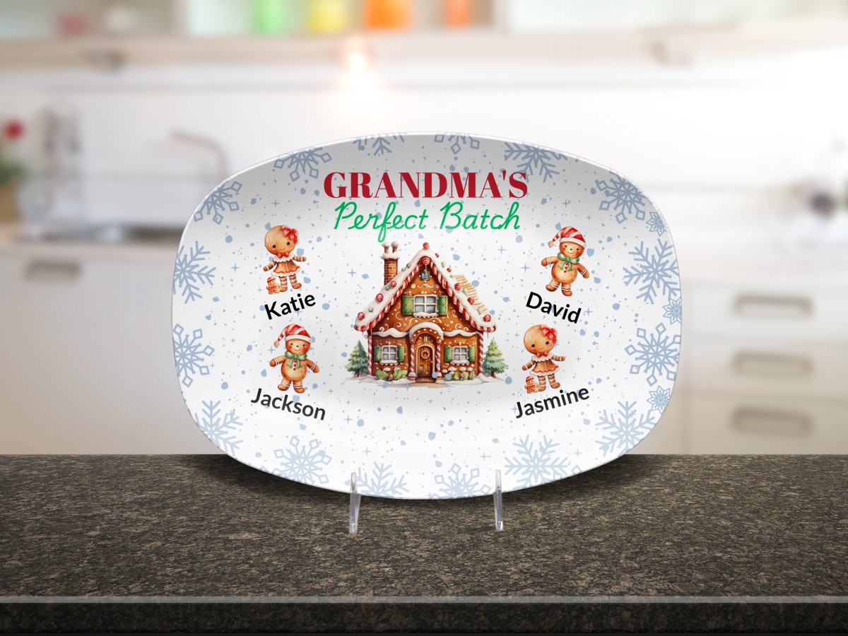 Personalized Christmas Platter Platter / 4 Grandchildren Platter Giftinum