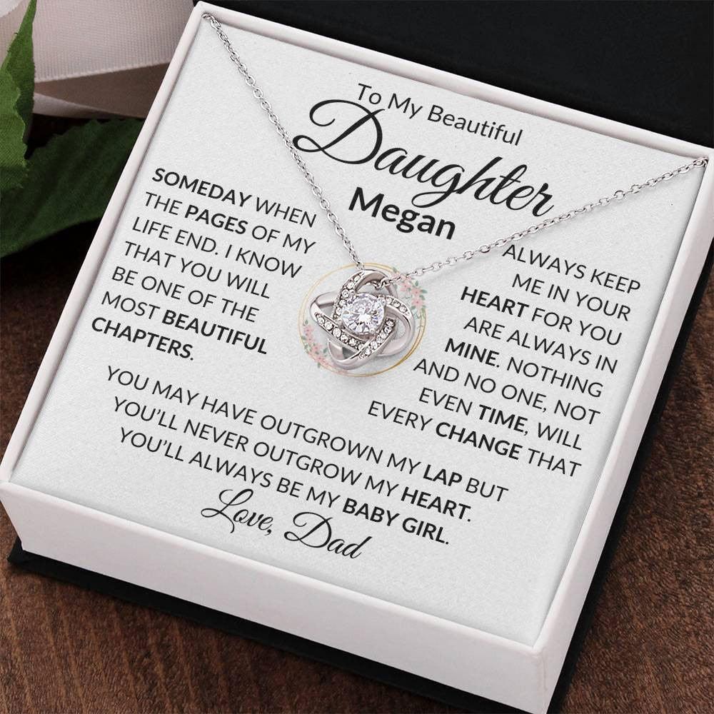 Personalized Daughter Necklace From Dad- Someday when 14K White Gold Finish / Two-Toned Box Giftinum