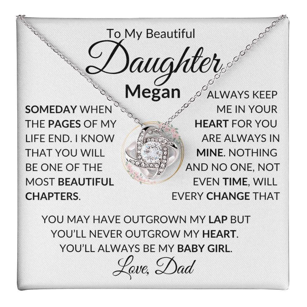 Personalized Daughter Necklace From Dad- Someday when 14K White Gold Finish / Two-Toned Box Giftinum