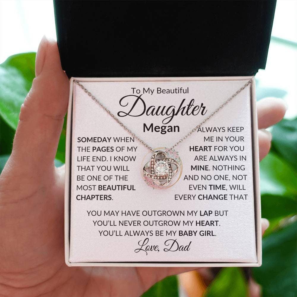 Personalized Daughter Necklace From Dad- Someday when 14K White Gold Finish / Two-Toned Box Giftinum