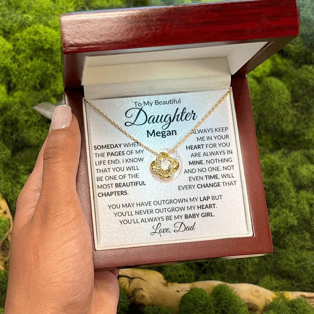 Personalized Daughter Necklace From Dad- Someday when 18K Yellow Gold Finish / Luxury Box w/LED Giftinum