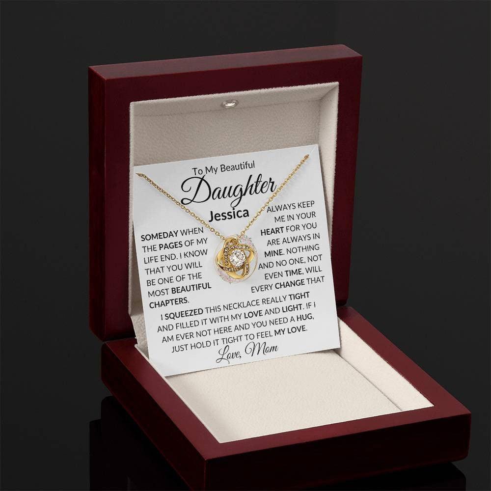 Personalized Daughter Necklace From Mom- Someday when 18K Yellow Gold Finish / Luxury Box w/LED Giftinum