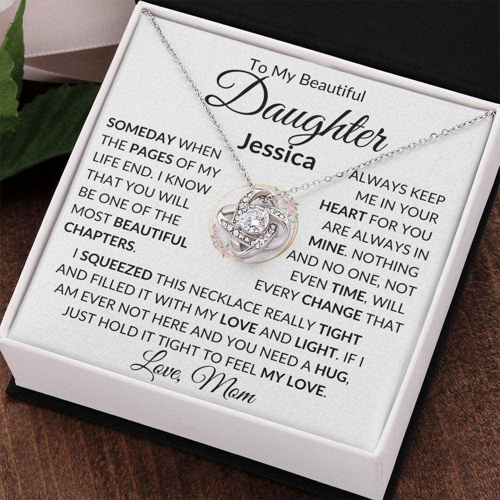 Personalized Daughter Necklace From Mom- Someday when 14K White Gold Finish / Two-Toned Box Giftinum