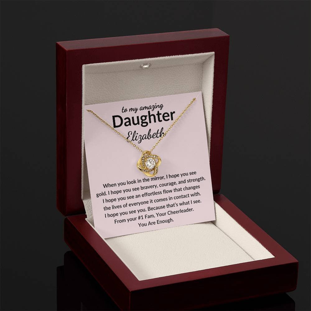 Personalized Daughter Necklace - See Gold 18K Yellow Gold Finish / Luxury Box Jewelry Giftinum