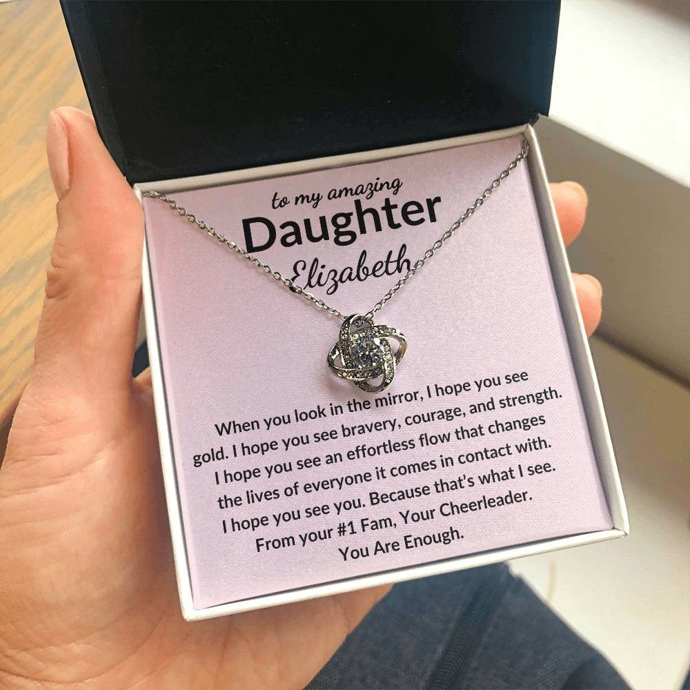 Personalized Daughter Necklace - See Gold 14K White Gold Finish / Standard Box Jewelry Giftinum