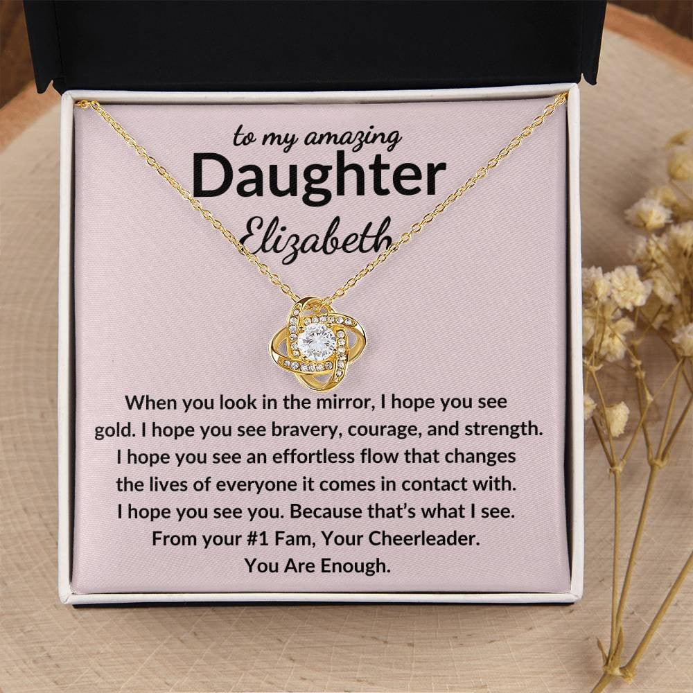 Personalized Daughter Necklace - See Gold 18K Yellow Gold Finish / Standard Box Jewelry Giftinum