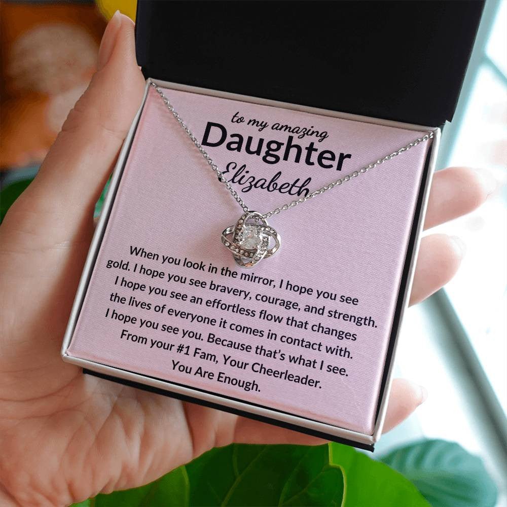 Personalized Daughter Necklace - See Gold 14K White Gold Finish / Standard Box Jewelry Giftinum