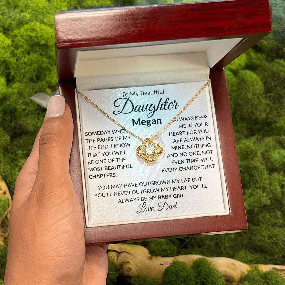 Personalized Daughter Necklace - Someday when 18K Yellow Gold Finish / Luxury Box w/LED Giftinum