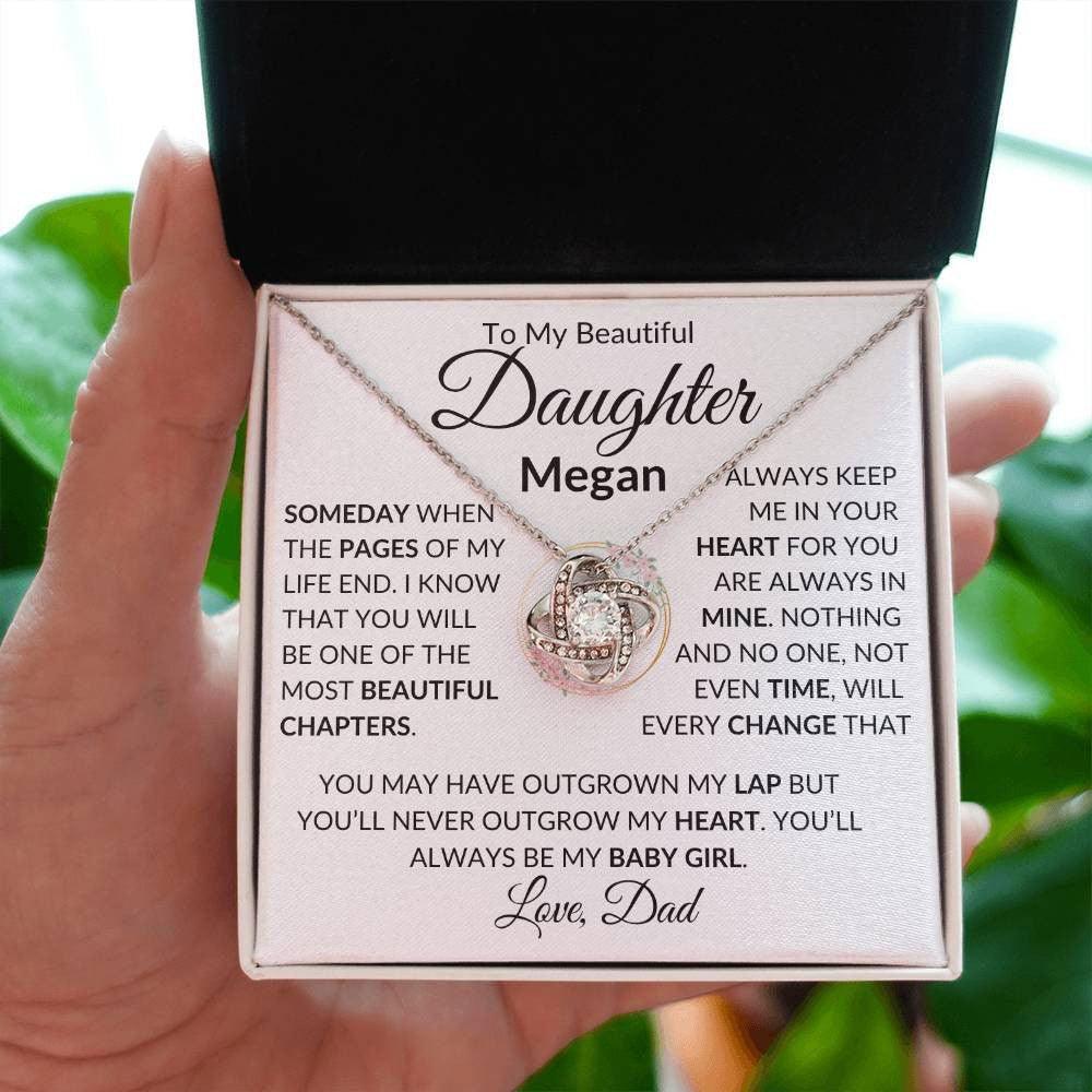 Personalized Daughter Necklace - Someday when 14K White Gold Finish / Two-Toned Box Giftinum
