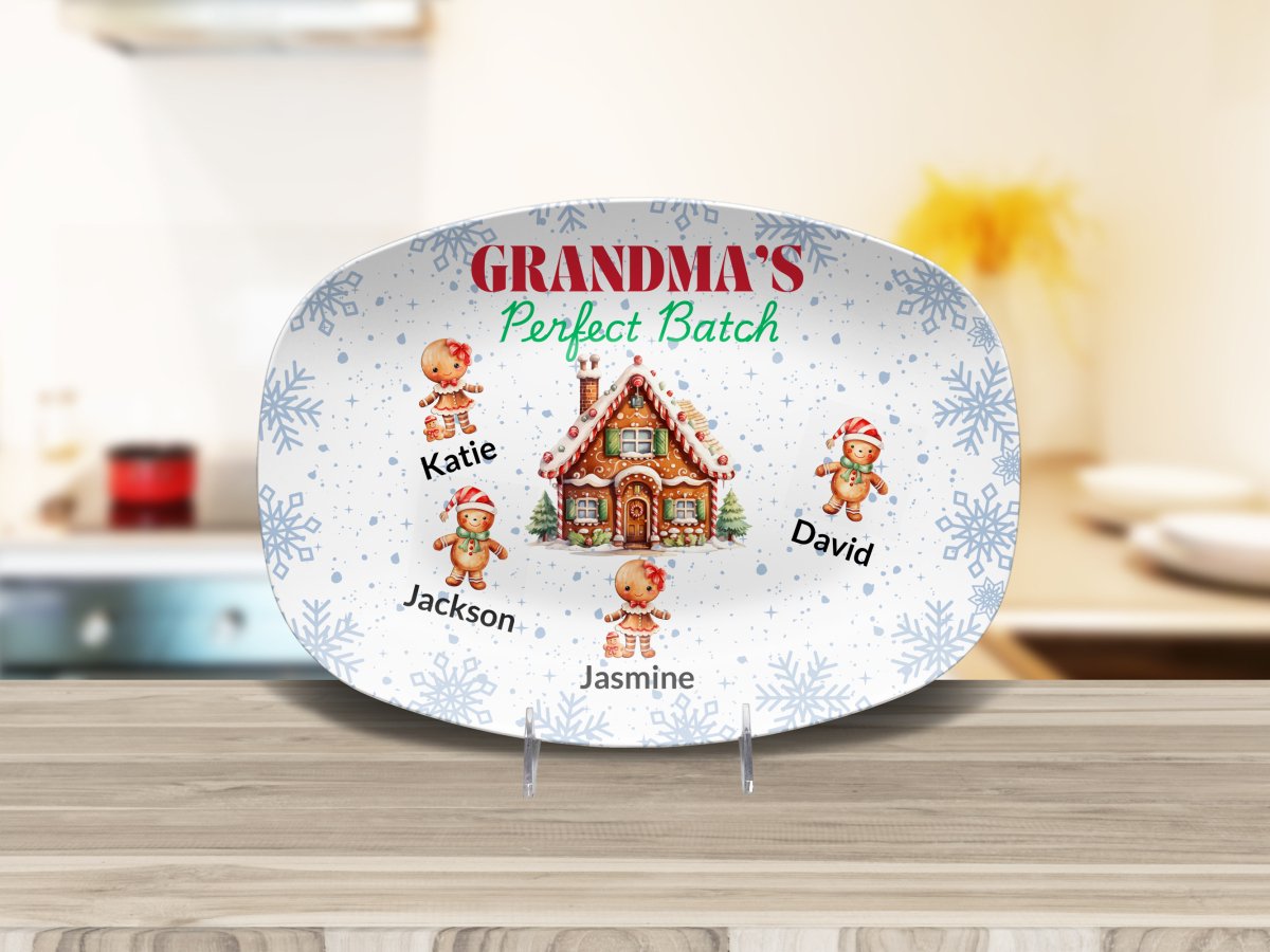 Personalized Grandma's Perfect Batch Platter (2) Platter / 4 Grandchildren Platter Giftinum