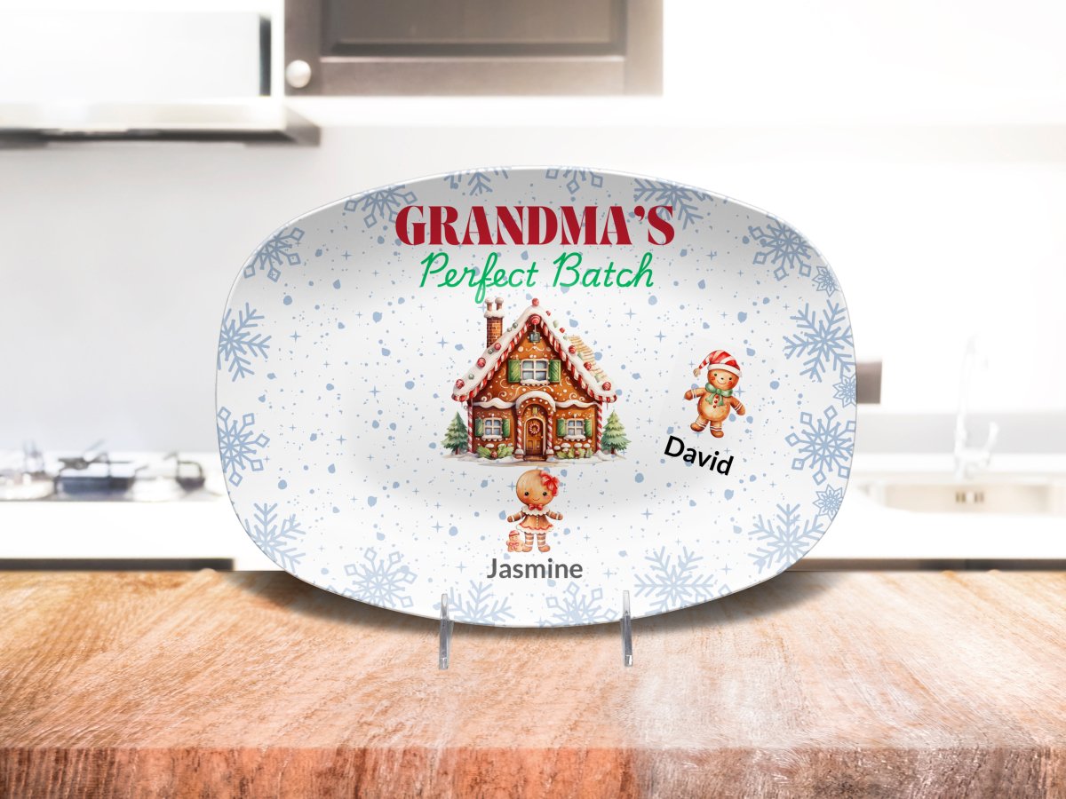 Personalized Grandma's Perfect Batch Platter (2) Platter / 2 Grandchildren Platter Giftinum