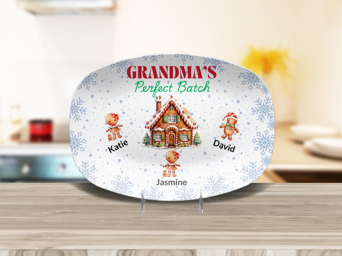 Personalized Grandma's Perfect Batch Platter (2) Platter / 3 Grandchildren Platter Giftinum