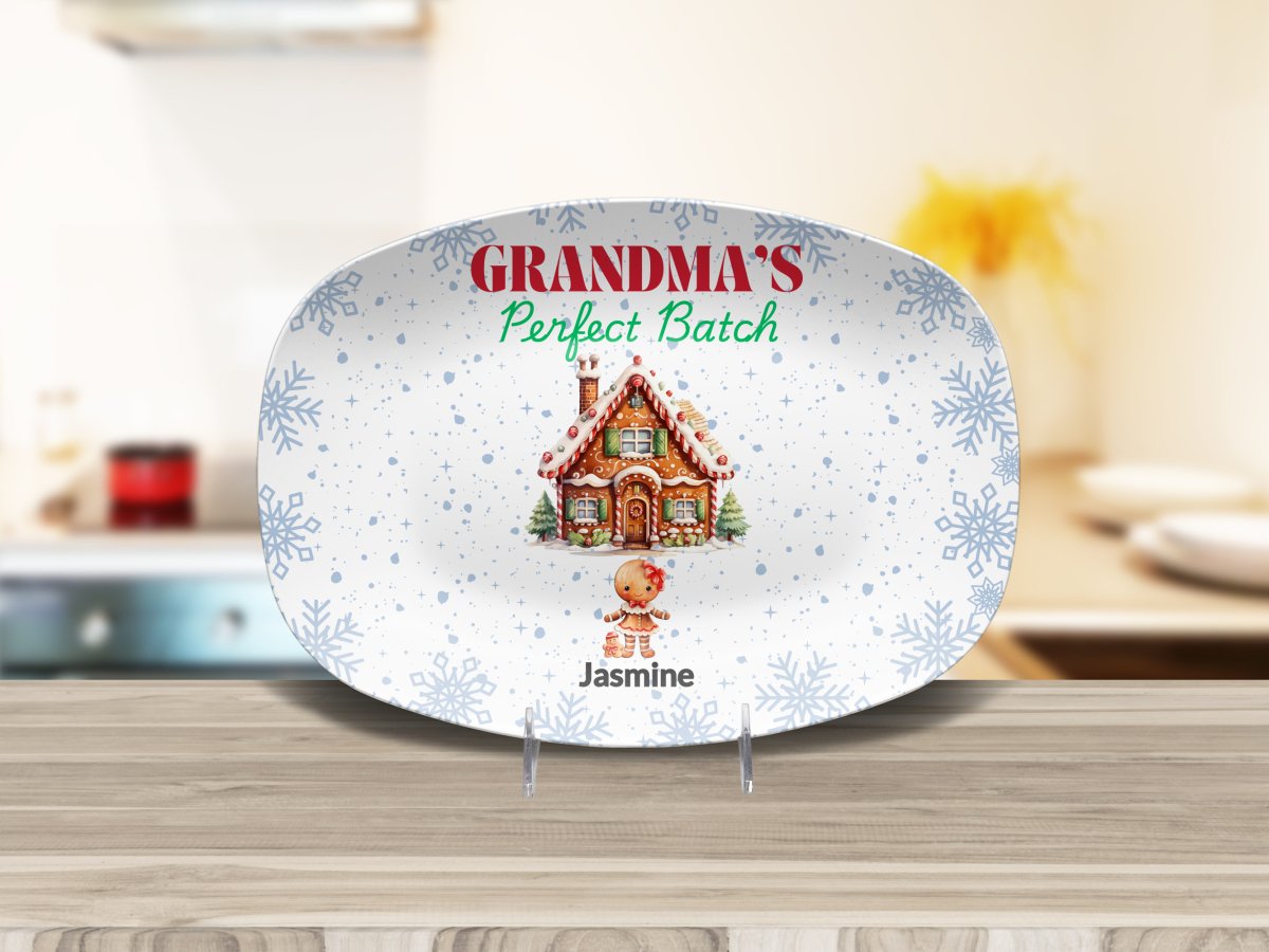 Personalized Grandma's Perfect Batch Platter (2) Platter With Stand / 1 Grandchild Platter Giftinum