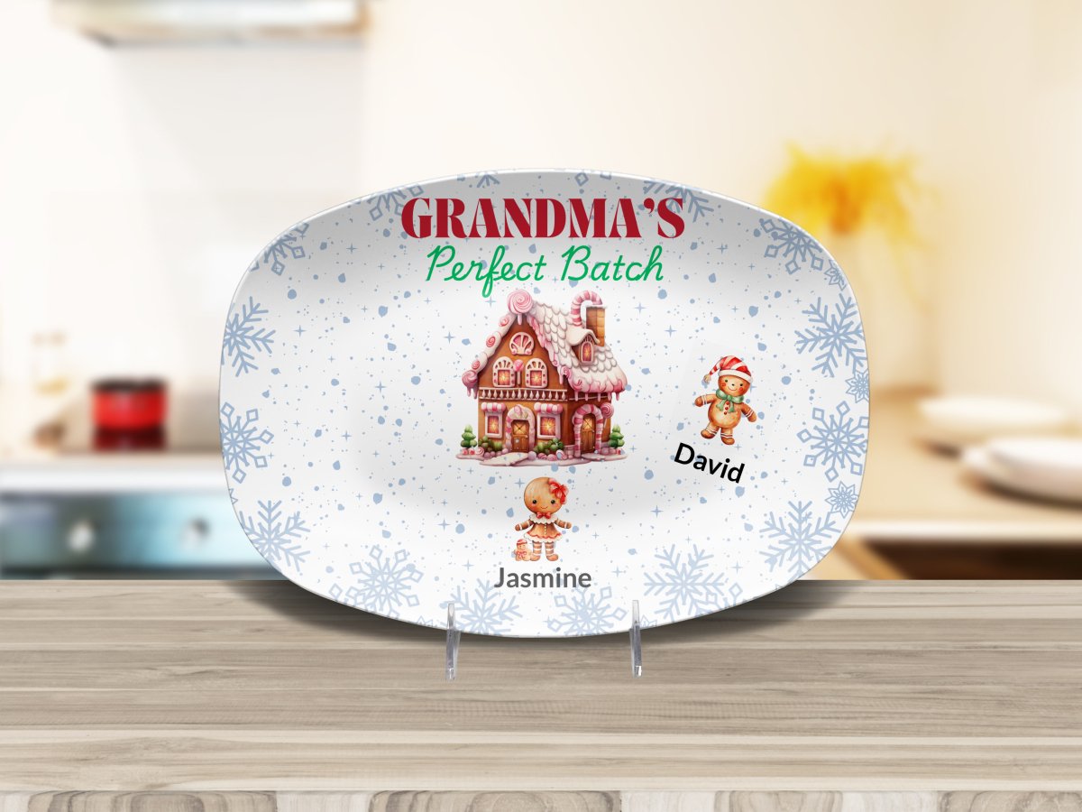 Personalized Grandma's Perfect Batch Platter (3) Platter / 2 Grandchildren Platter Giftinum