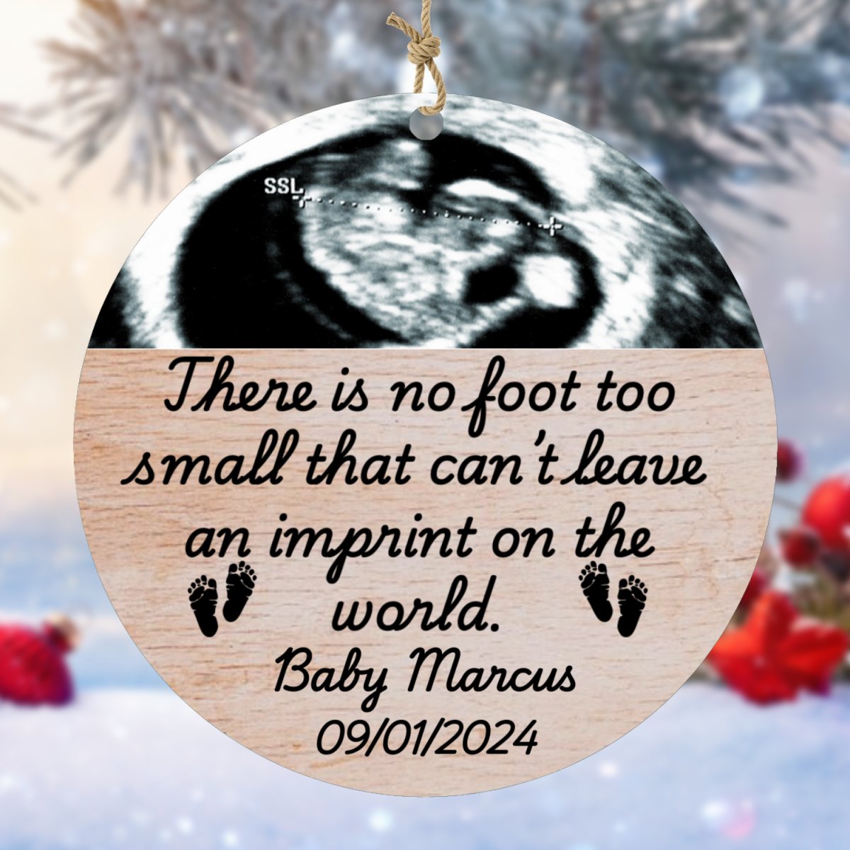 Personalized Miscarriage Baby Loss Wood Ornament Default Title Ornaments and Accents Giftinum