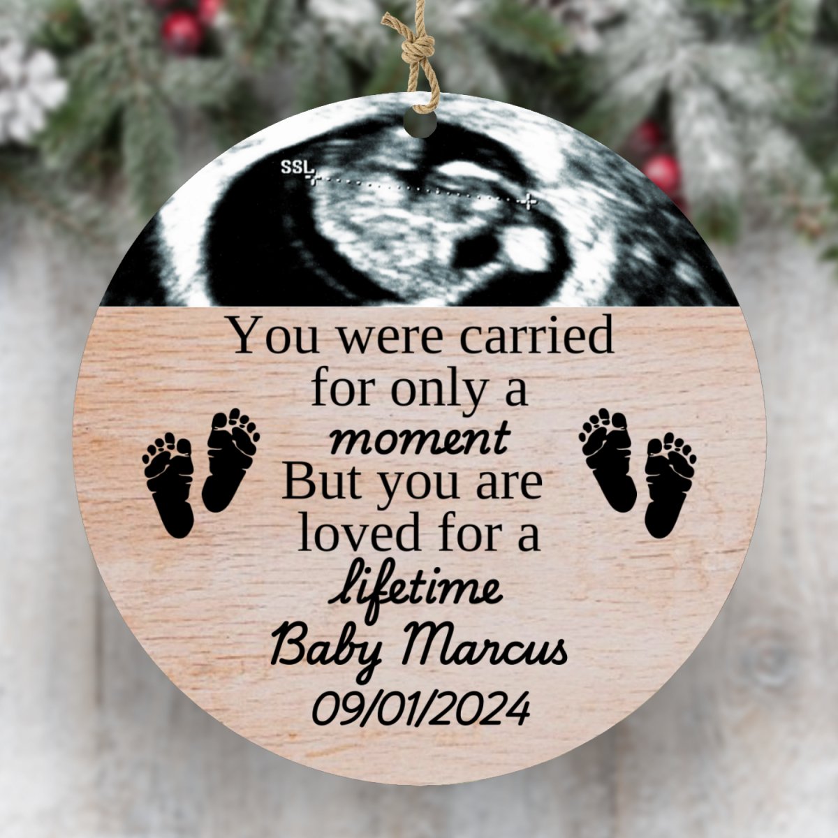 Personalized Miscarriage Baby Loss Wood Ornament Default Title Ornaments and Accents Giftinum