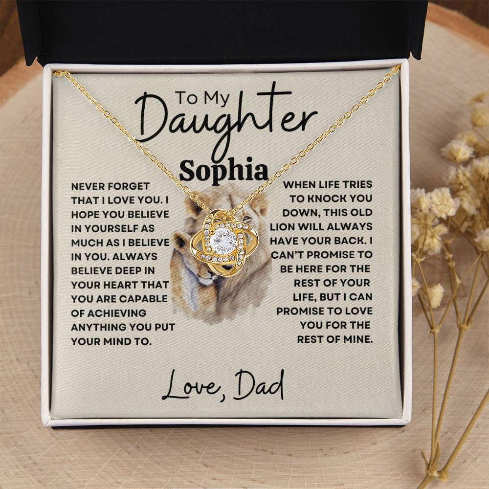 Personalized Necklace for Daughter - Never forget 14K White Gold Finish / Standard Box Giftinum