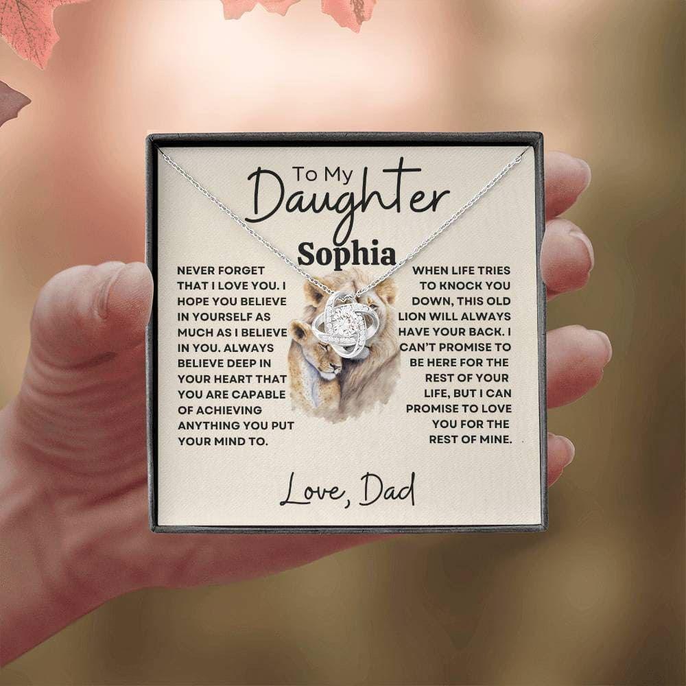Personalized Necklace for Daughter - Never forget 14K White Gold Finish / Standard Box Giftinum