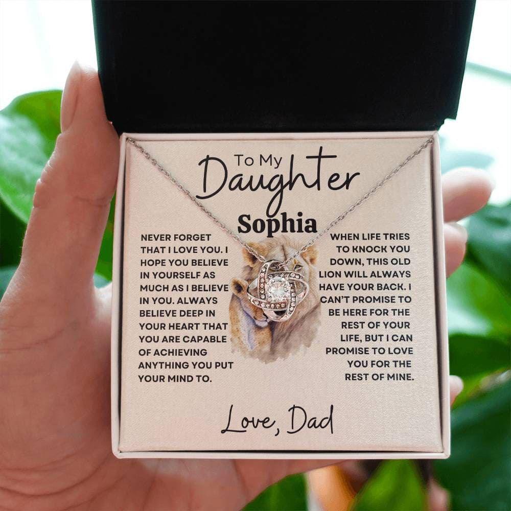 Personalized Necklace for Daughter - Never forget 14K White Gold Finish / Standard Box Giftinum
