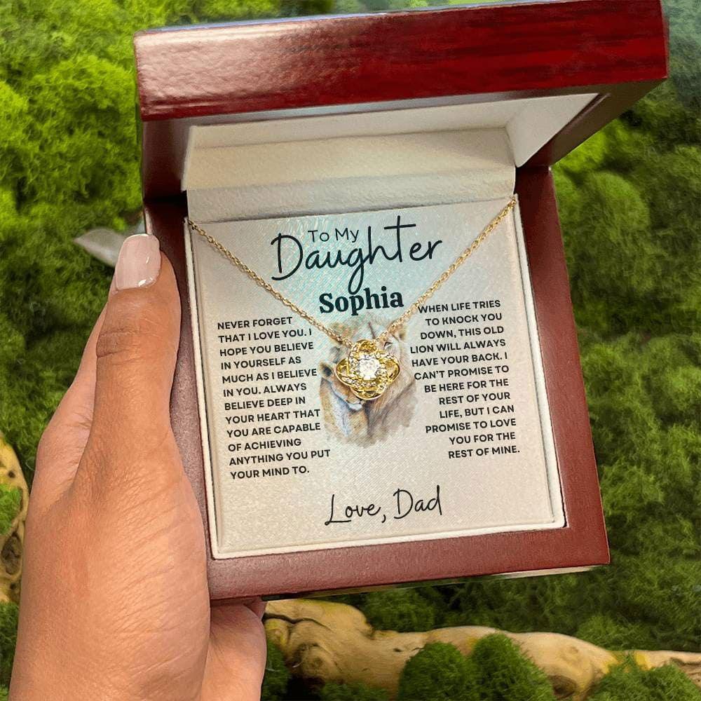 Personalized Necklace for Daughter - Never forget 14K White Gold Finish / Standard Box Giftinum