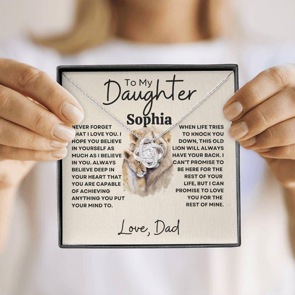 Personalized Necklace for Daughter - Never forget 14K White Gold Finish / Standard Box Giftinum