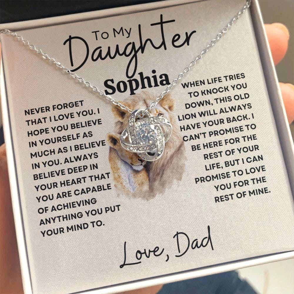 Personalized Necklace for Daughter - Never forget 14K White Gold Finish / Standard Box Giftinum