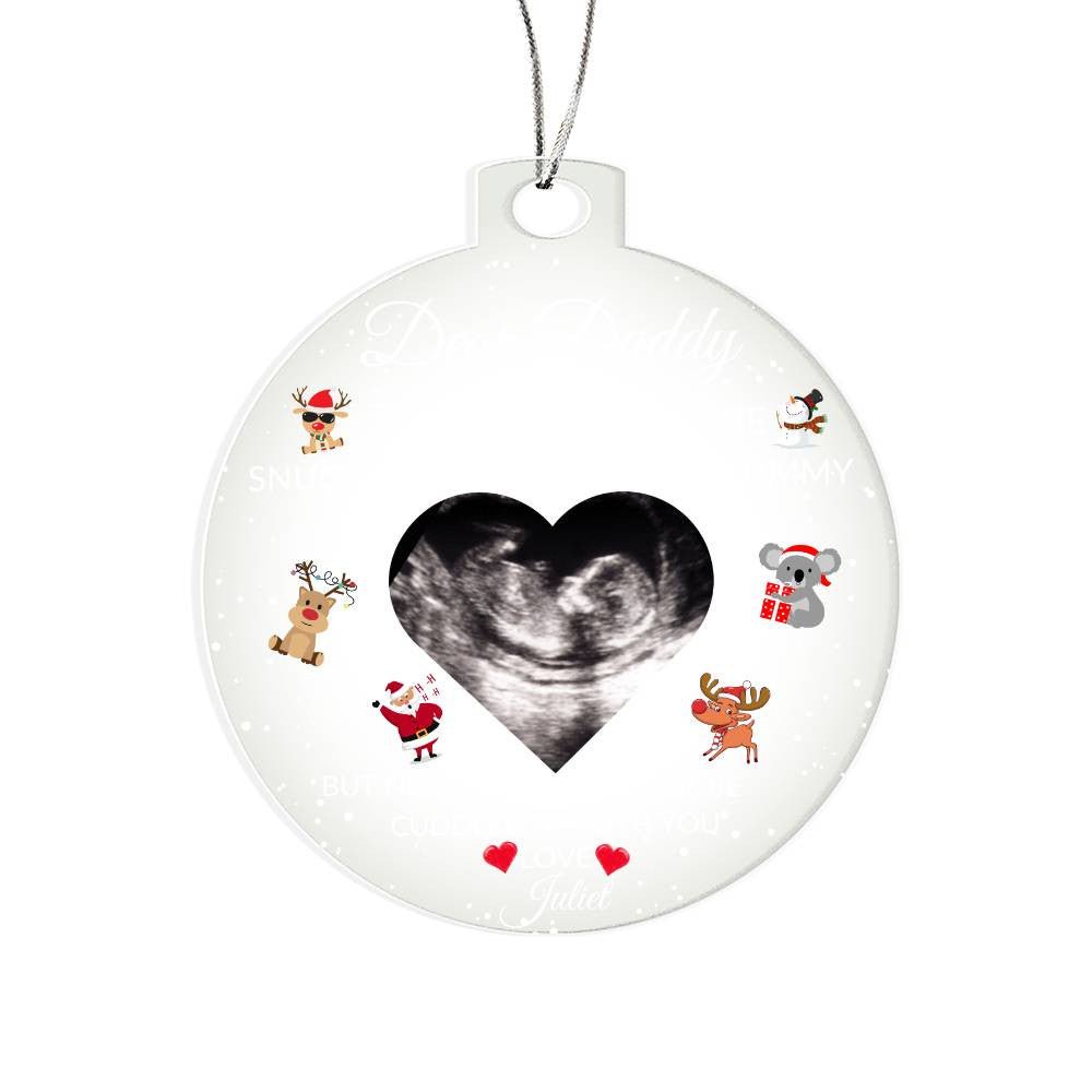 Personalized Pregnancy Announcement Ornament, Baby Ultrasound Gift, New Dad Ornament Christmas Gift from The Bump, Daddy To Be Ornament Default Title Giftinum