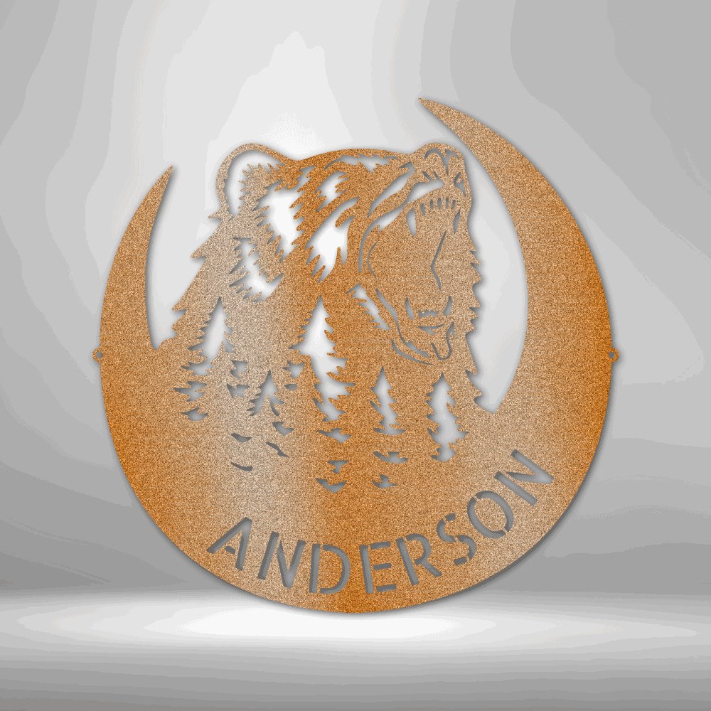Roaring Bear Monogram - Steel Sign Copper / 12" Steel Sign Giftinum
