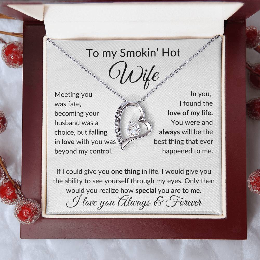 Smokin' Hot Wife | Meeting you was fate - w 14k White Gold Finish / Standard Box Jewelry Giftinum