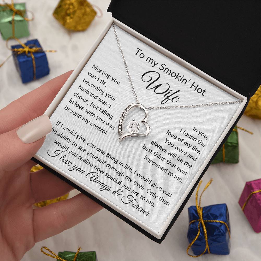 Smokin' Hot Wife | Meeting you was fate - w 14k White Gold Finish / Standard Box Jewelry Giftinum