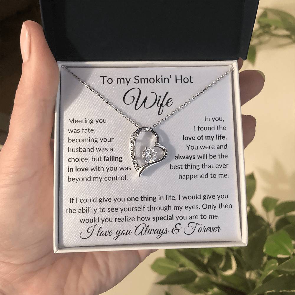 Smokin' Hot Wife | Meeting you was fate - w 14k White Gold Finish / Standard Box Jewelry Giftinum