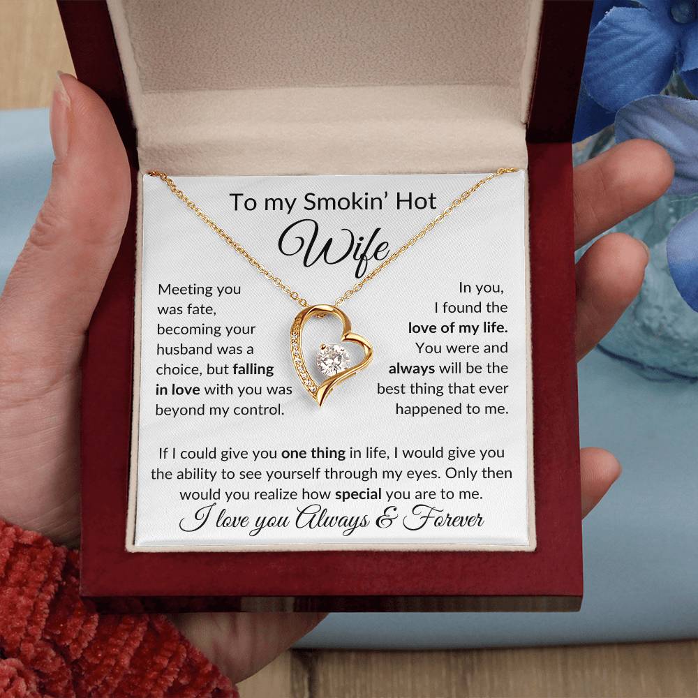 Smokin' Hot Wife | Meeting you was fate - w 14k White Gold Finish / Standard Box Jewelry Giftinum