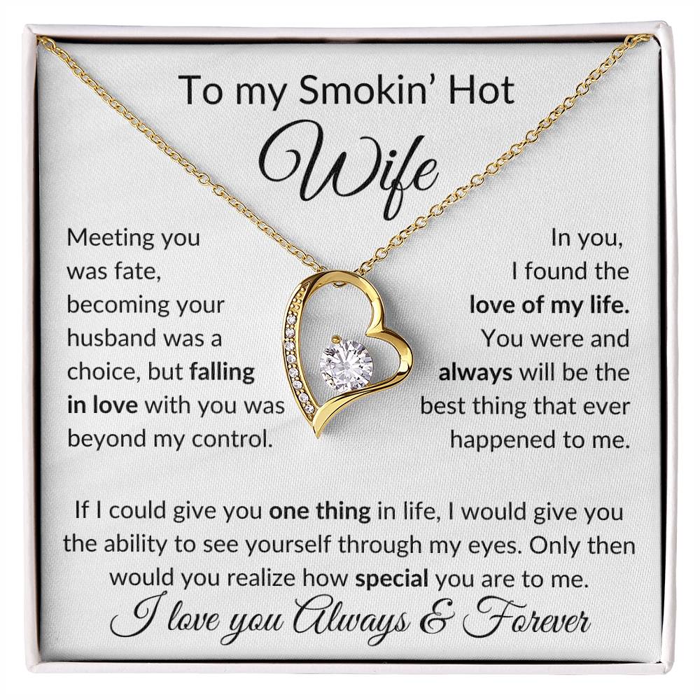 Smokin' Hot Wife | Meeting you was fate - w 18k Yellow Gold Finish / Standard Box Jewelry Giftinum