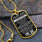 Son Necklace - Do your best Military Chain (Gold) / No Jewelry Giftinum