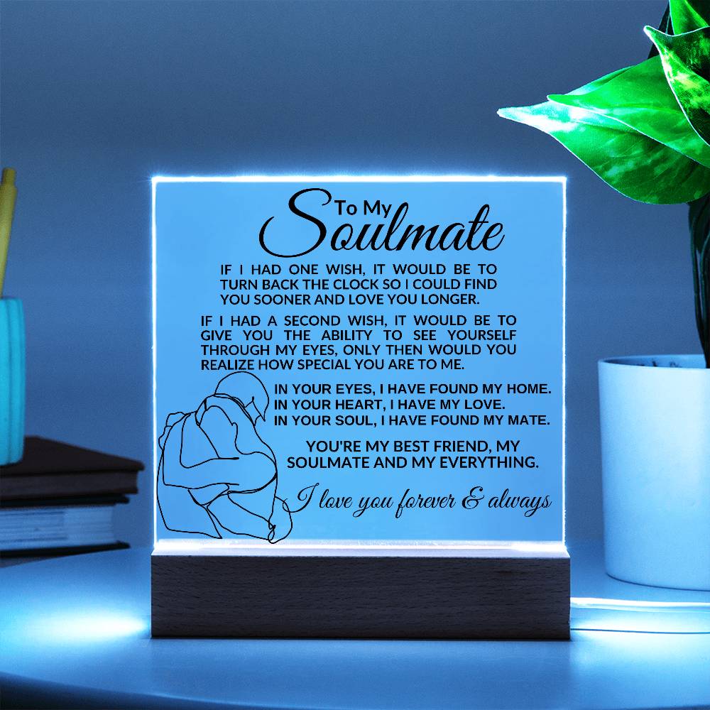 Soulmate Acrylic Plaque | If I had one wish LED Corded Base Jewelry Giftinum