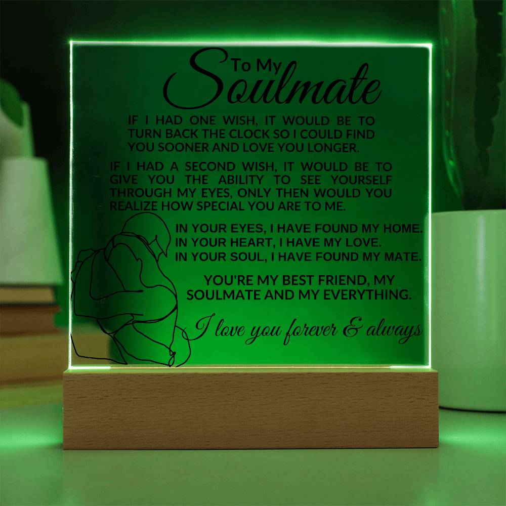 Soulmate Acrylic Plaque | If I had one wish Battery Powered LED Base Jewelry Giftinum