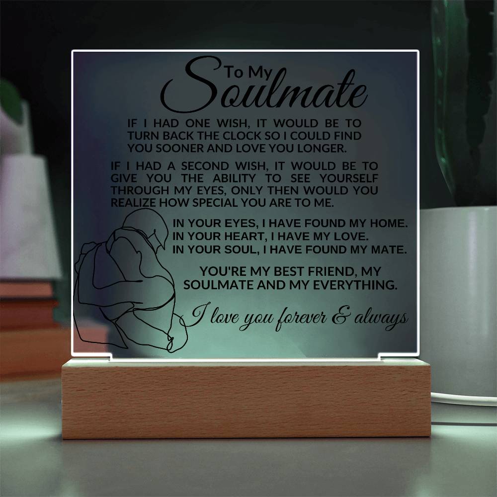 Soulmate Acrylic Plaque | If I had one wish LED Corded Base Jewelry Giftinum