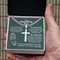 Step Up Dad Cross Necklace - You stepped up! Two Tone Box Jewelry Giftinum