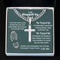 Step Up Dad Cross Necklace - You stepped up! Two Tone Box Jewelry Giftinum