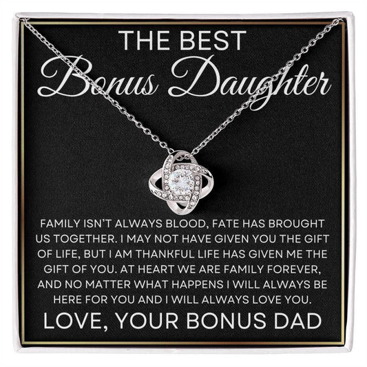 The Best Bonus Daughter - Family isn't about blood 14K White Gold Finish / Standard Box Jewelry Giftinum