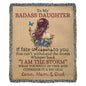 To Badass Daughter Love Mom & Dad Woven Blanket - If Fate Whispers Default Title Jewelry Giftinum